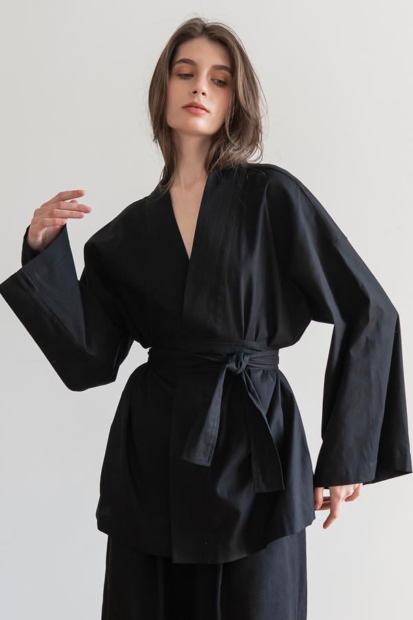 Рубашка FORLY из льна M/L Black (LN0071-16-60)