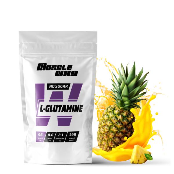 Аминокислота MuscleWay L-Glutamine Ананас для мышечной ткани на 20 порций 100 г (21-125-glu-mw-rs100.4)