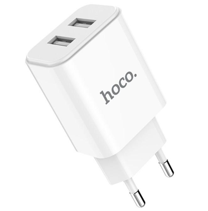 Мережевий зарядний пристрій Hoco C62A 2 USB 2,1 A White (000534219)