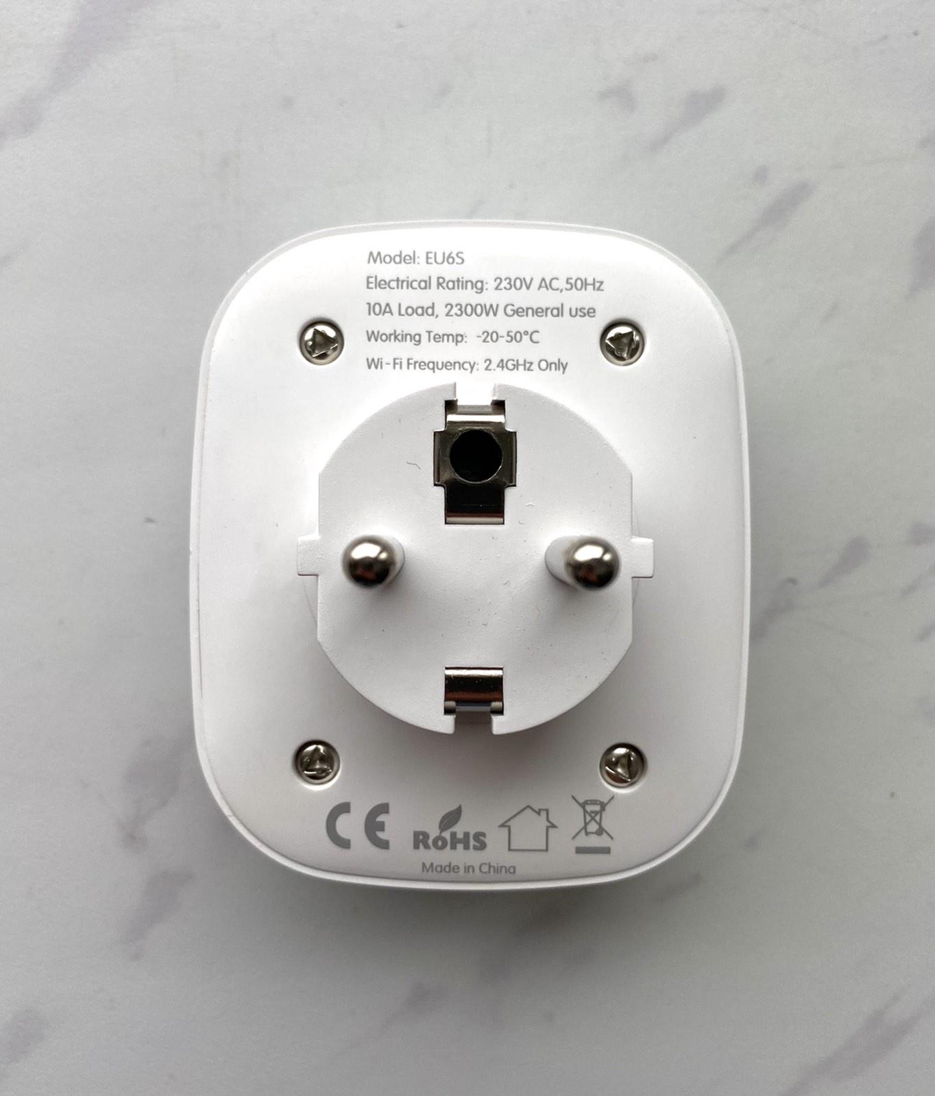 Розумна розетка Aoycocr EU6S Wi-Fi Smart Plug 10A 2300 Вт з дистанційним управлінням Білий (1344) - фото 7