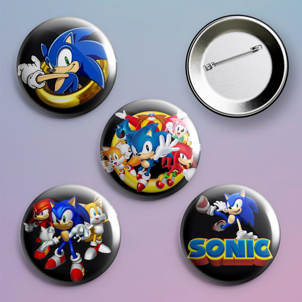 Значки на рюкзак с принтом игры Sonic the Hedgehog 4 шт. Значки на рюкзак с принтом игры Sonic the Hedgehog 4 шт.