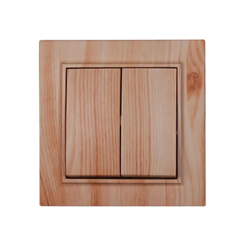 Выключатель двойной ElectroHouse Enzo IP22 Светлое дерево (EH-2182-WW)