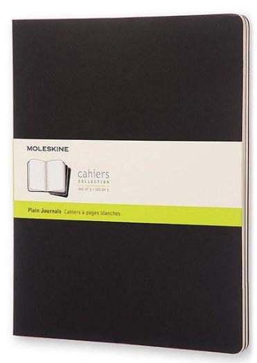 Набір блокнотів Moleskine Cahier великих 3 шт. Чорний (QP333)