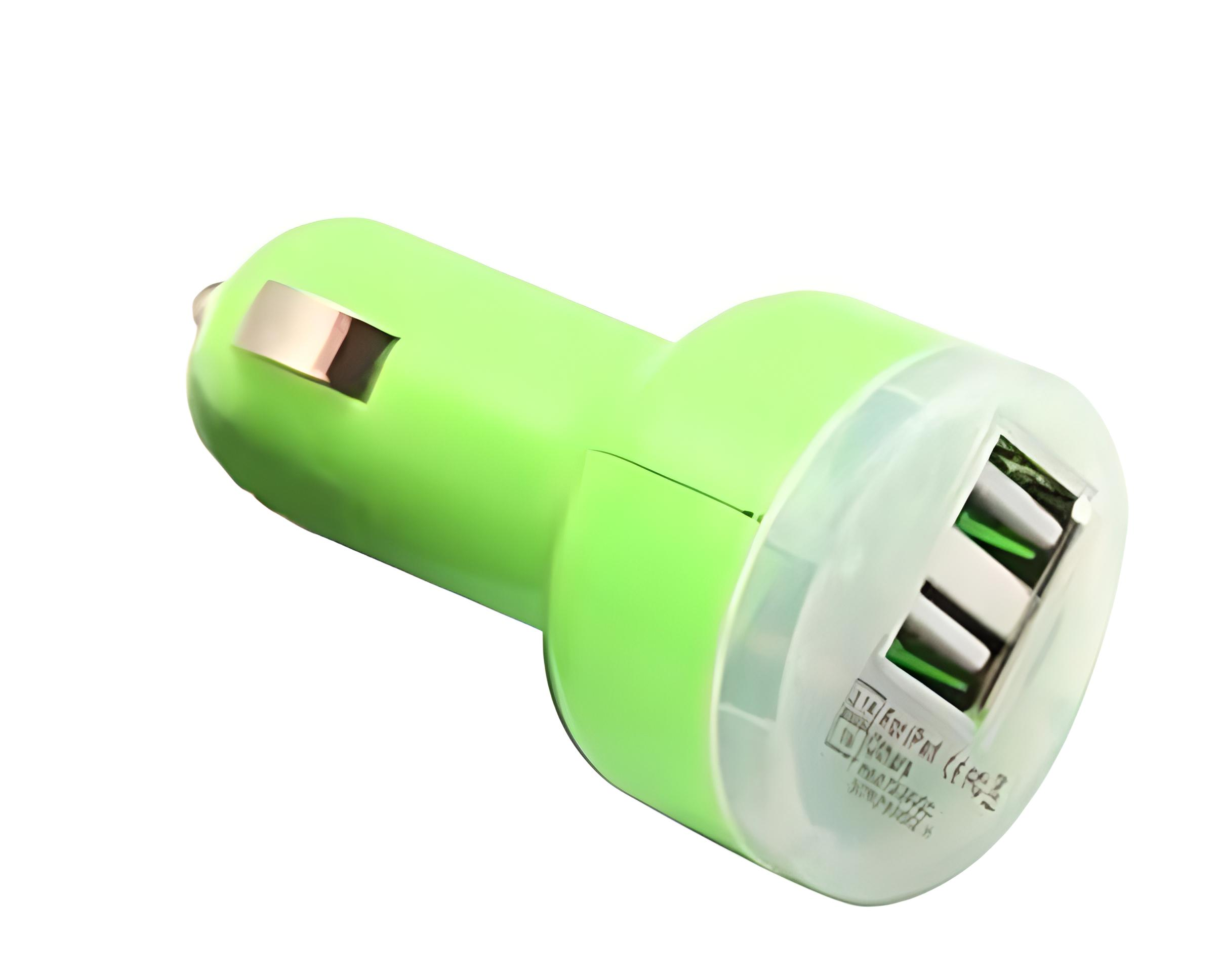 Зарядка автомобильная 2 USB 2,1 A 1 A Салатовый Зарядка автомобильная 2 USB 2,1 A 1 A Салатовый