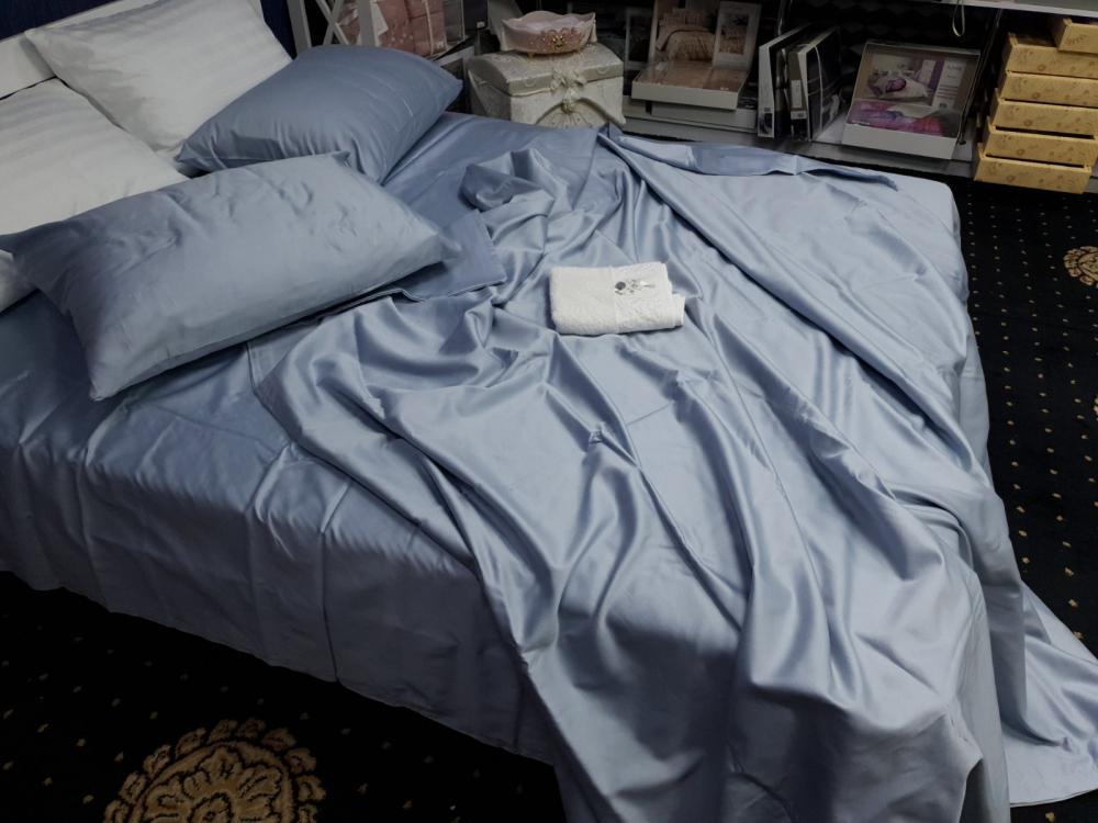 Комплект постельного белья на резинке Моно №186 сатин Premium двуспальный/наволочки 50х70/70х70 см Forever (5677) - фото 2