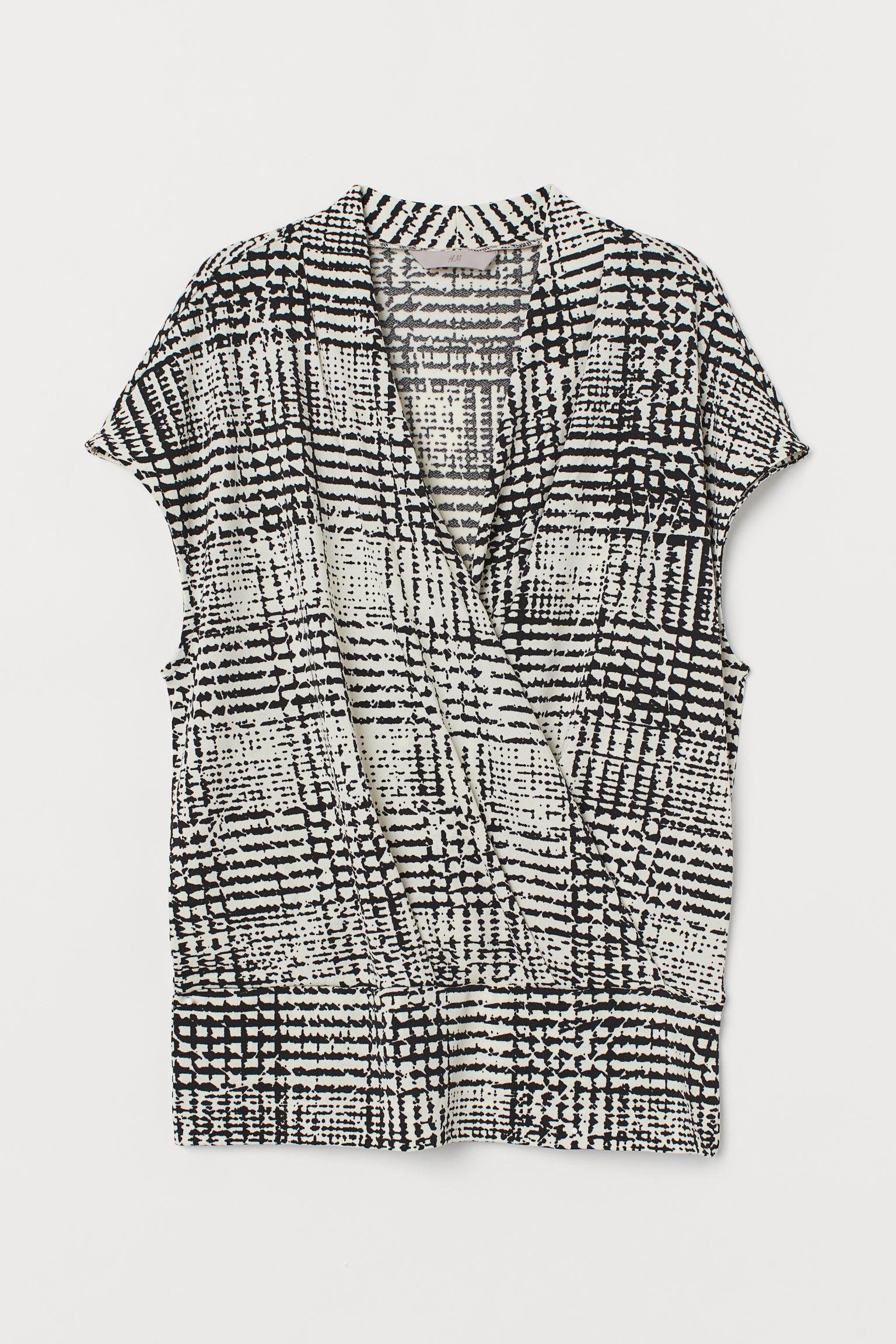 Блуза H&M Узор S Черно-белый (30047719701)