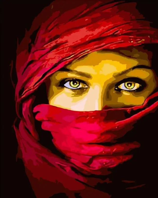 Картина за номерами Strateg Погляд східної принцеси 40x50 см (SR-B-GS202)