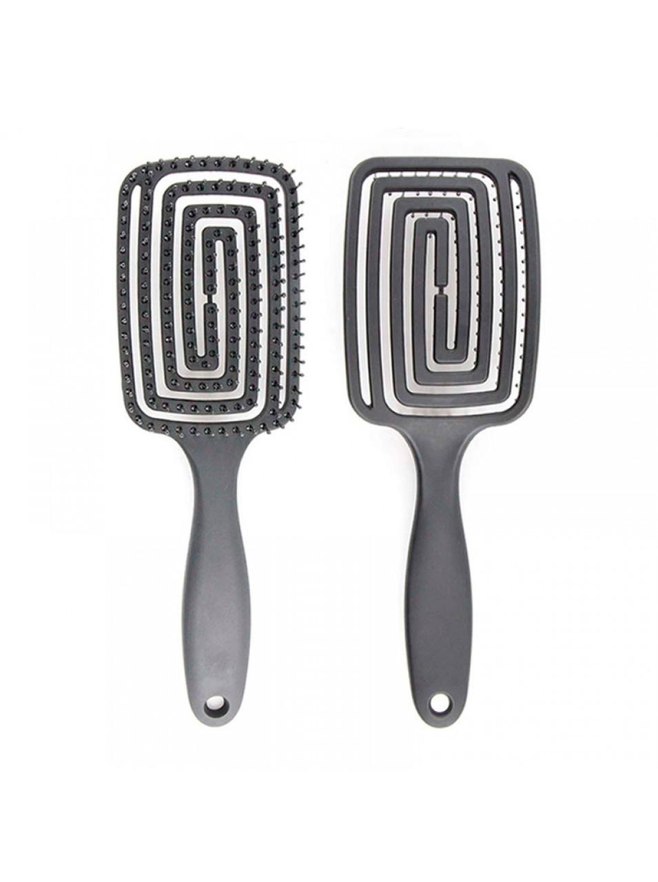 Щетка продувная для распутывания и укладки волос феном прямоугольная Черный (2622998282) - фото 4 Щетка продувная для распутывания и укладки волос феном прямоугольная Черный (2622998282) - фото 4