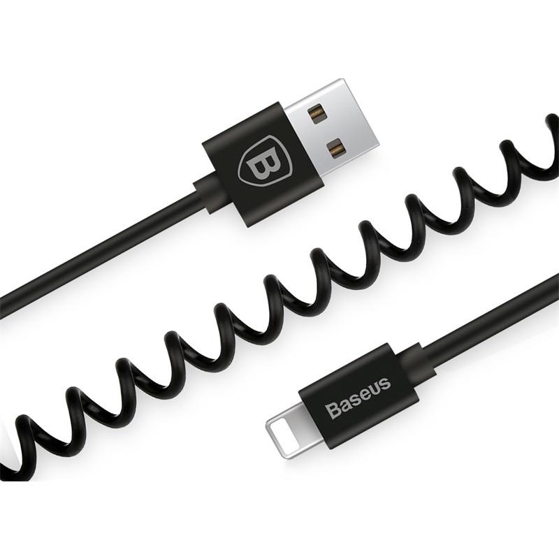 Кабель спіралевидний Lightning Baseus Elastic для iPhone 1,6 м Чорний
