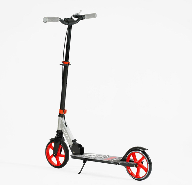 Самокат двухколесный Best Scooter SH-25048/4 SHARK с ручным тормозом/зажим руля/один амортизатор/в коробке/колеса PU 20 см (24996076) - фото 4