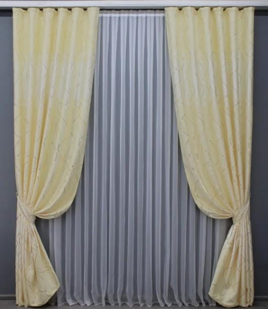 Шторы из ткани софт 1,5х2,7 м 2 шт. Молочный (1411ш)