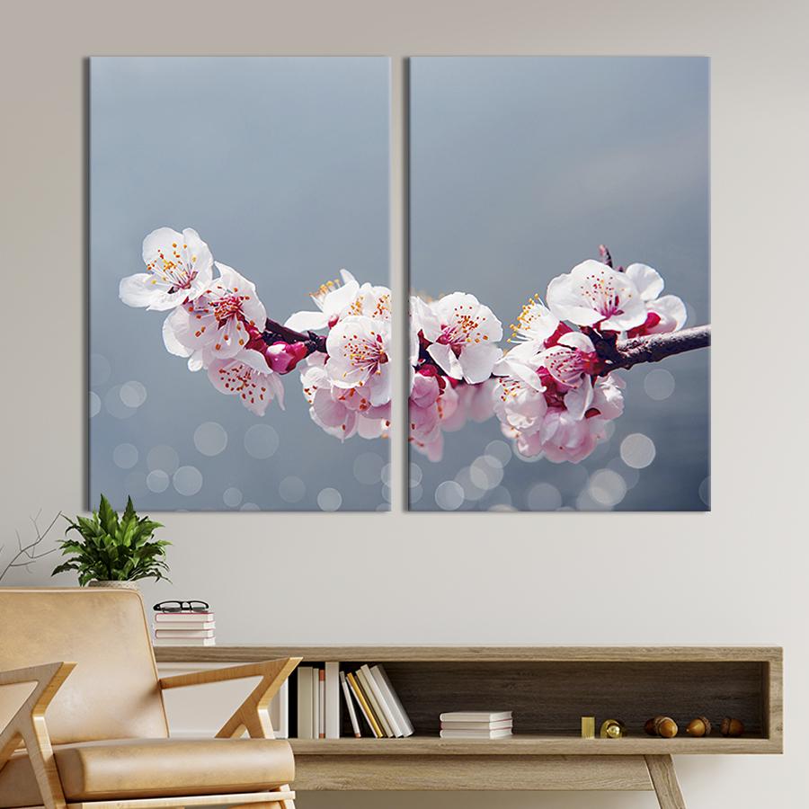 Модульная картина на холсте Диптих Цветение сакуры 71x51 см (239-2)