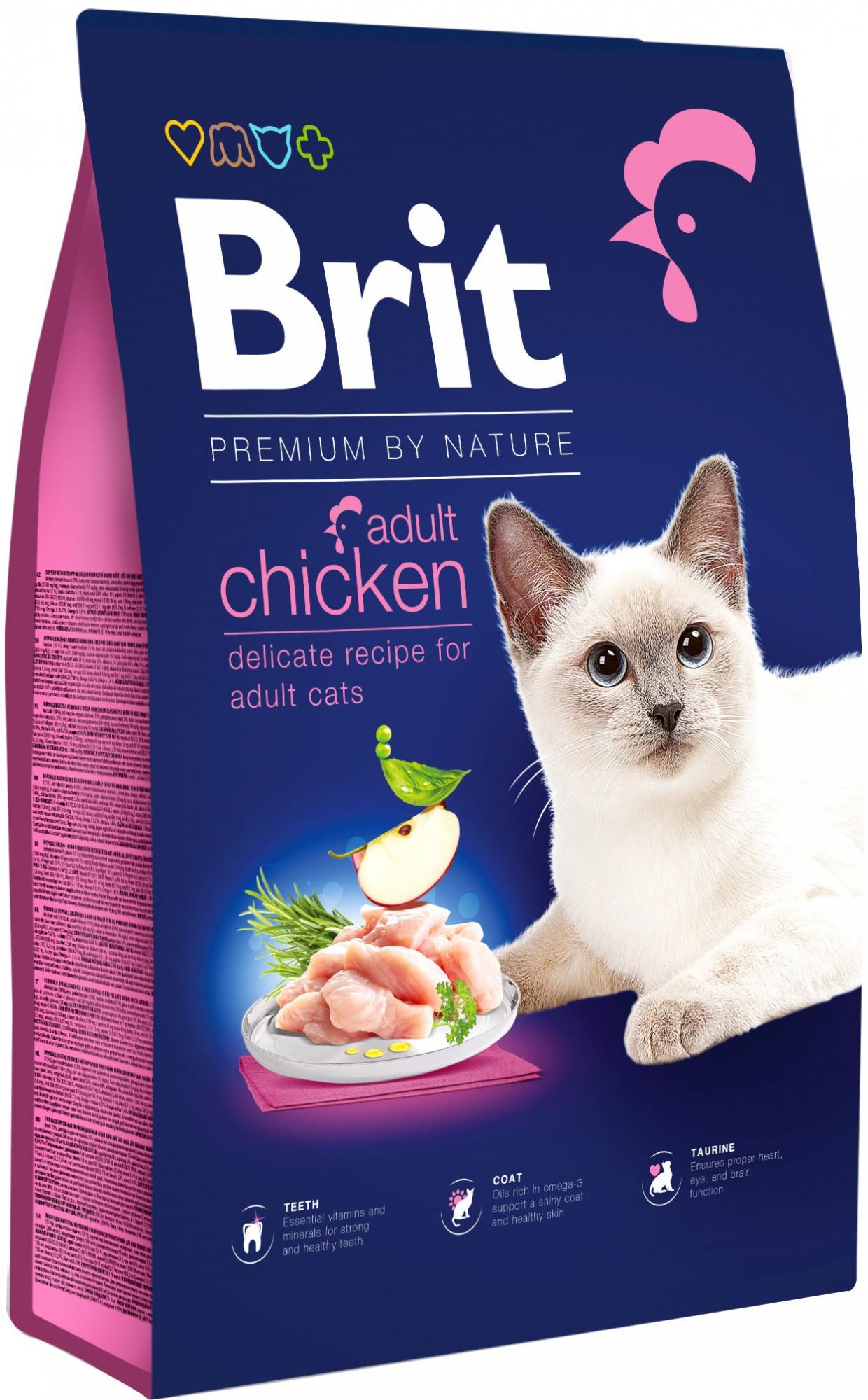 Сухий корм для котів Brit Premium by Nature Cat Chicken з куркою 8 кг (8595602553204)