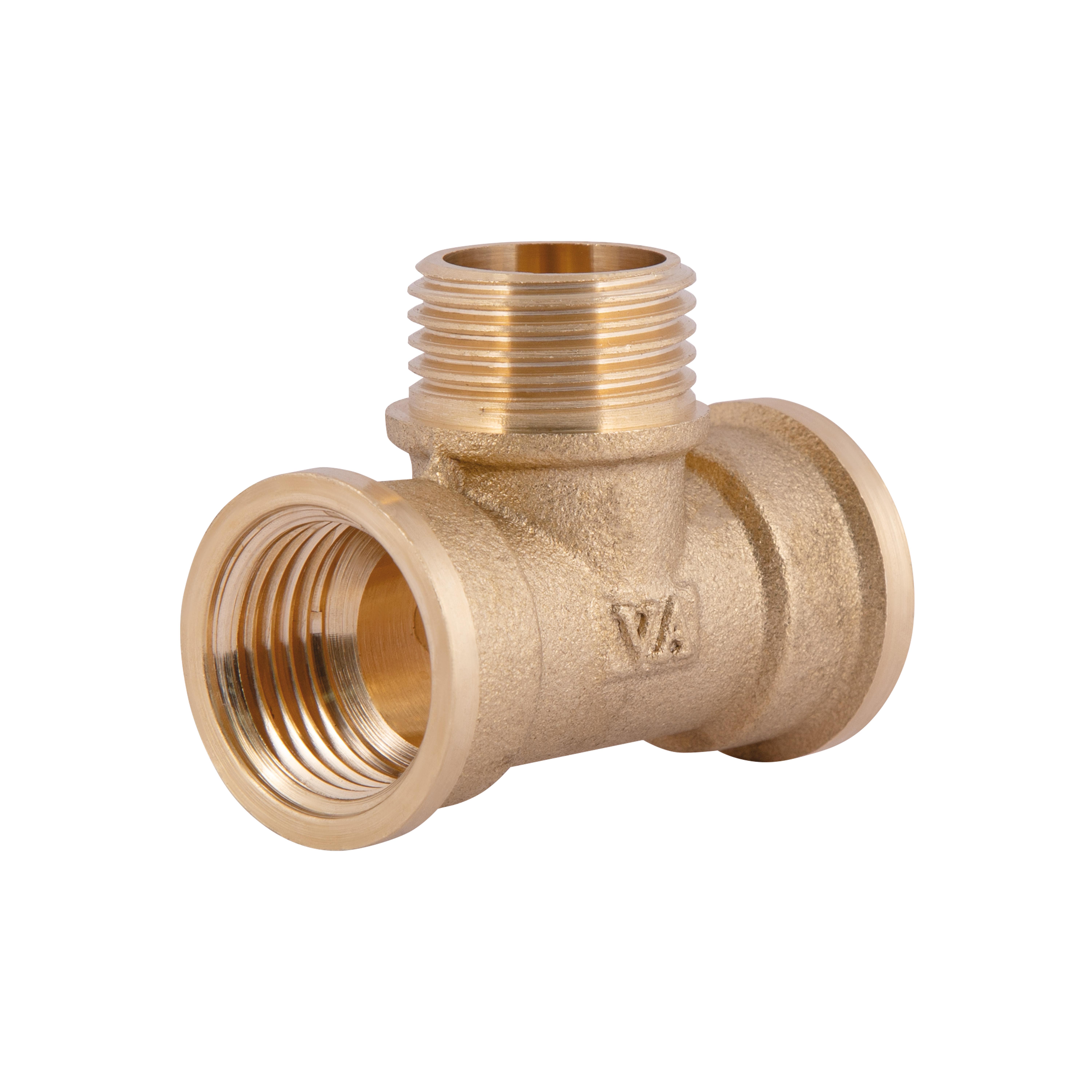 Тройник латунный Thermo Alliance Standart 1/2" ВЗВ Желтый (SD41515)