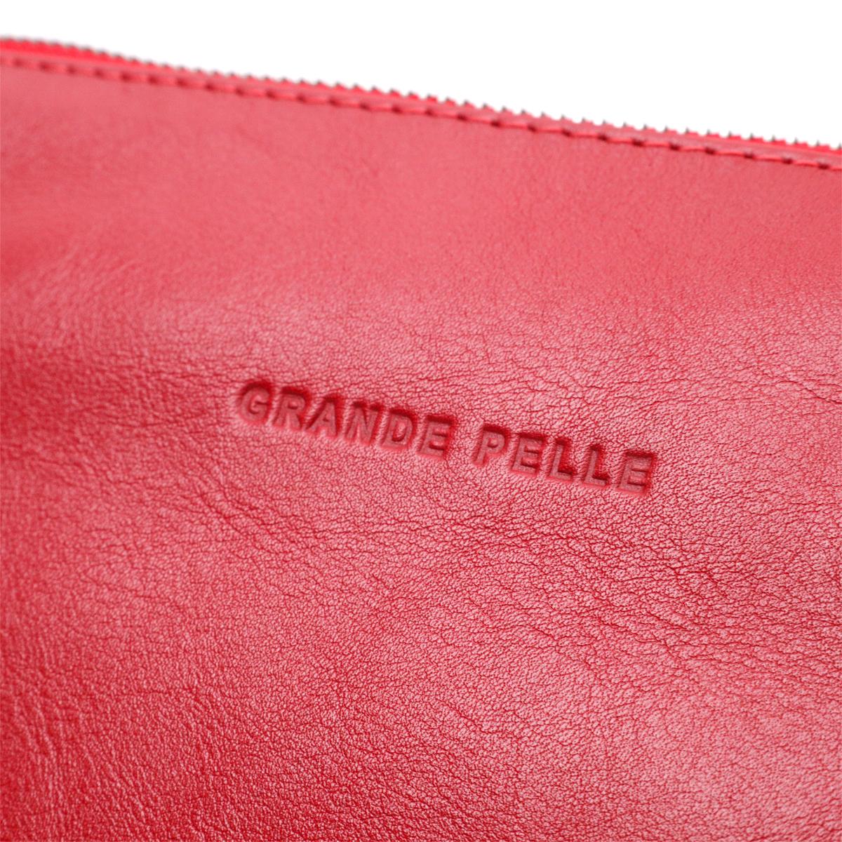 Клатч жіночий Grande Pelle Bag 11670 з натуральної шкіри Червоний - фото 4