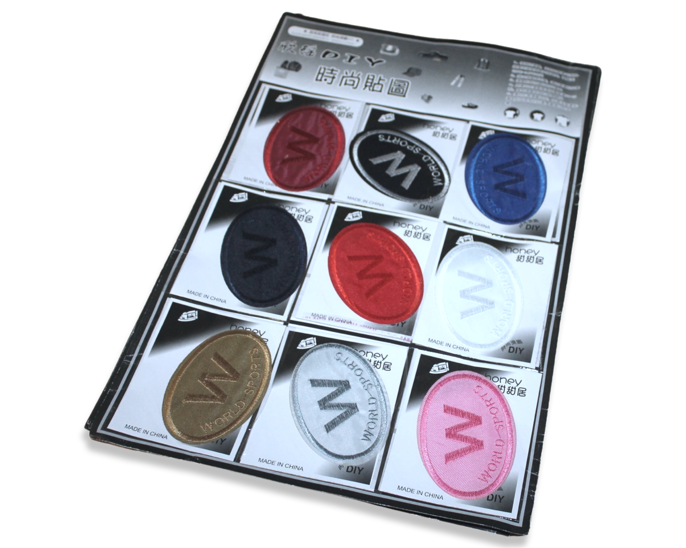 Аппликация для одежды нашивка №207 World Sports 9 шт.9х6 см