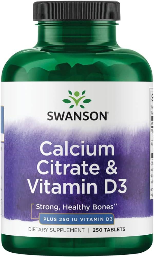 Кальцій цитрат та вітамін D3 Swanson Calcium Citrate 315 mg & Vitamin D3 250 таблеток - фото 1