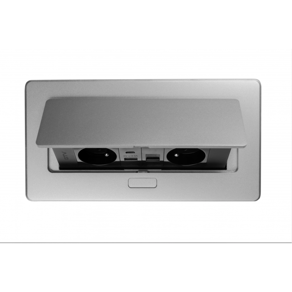 Розетка меблева в стільницю врізна GTV 2хShuko USB-A/C без кабелю Білий (28688658) - фото 7