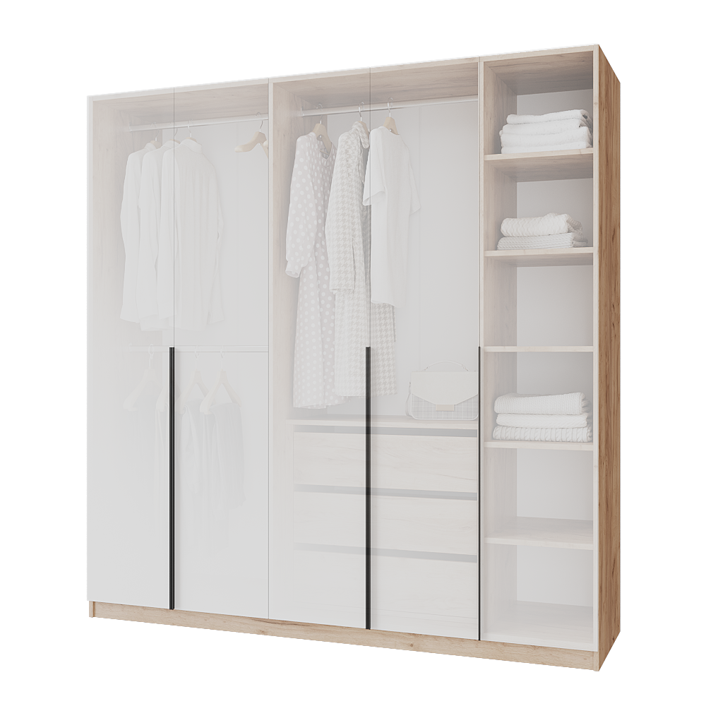 Шафа розпашна з тумбою Меблітренд Чиназес ЧиТ-2000 2000х500х2050 мм Дуб крафт золотий/Білий (27286698) - фото 3 Шафа розпашна з тумбою Меблітренд Чиназес ЧиТ-2000 2000х500х2050 мм Дуб крафт золотий/Білий (27286698) - фото 3