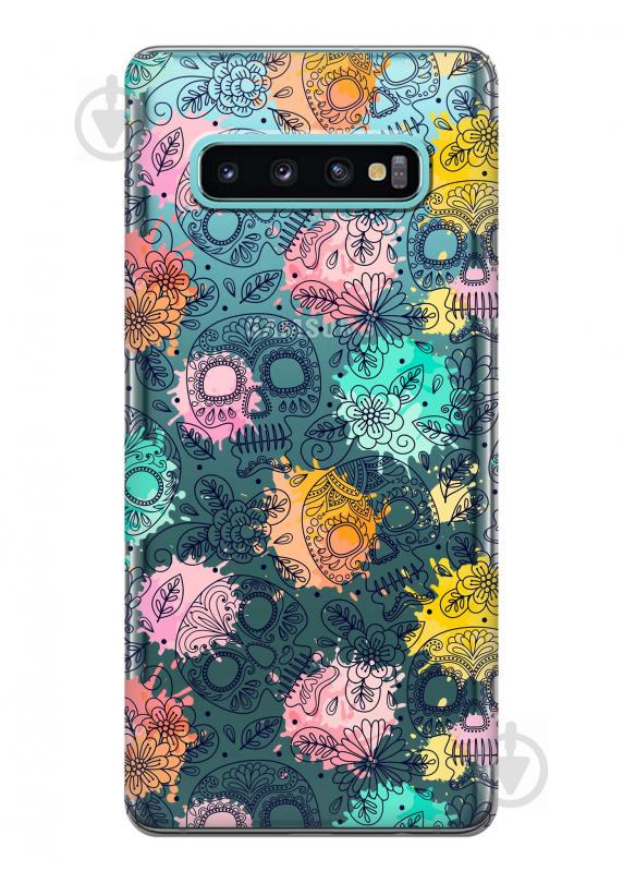 Чехол iSwag для Samsung Galaxy S10 Красочные черепа (H409) Чехол iSwag для Samsung Galaxy S10 Красочные черепа (H409)