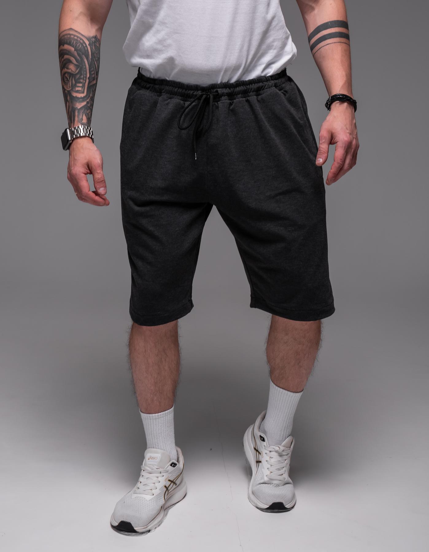 Шорты батал мужские летние трикотажные 7XL Темно-серый (2243/2/5)