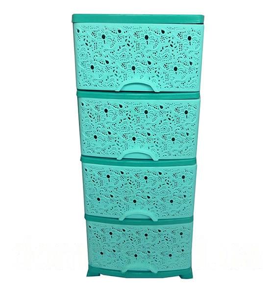 Комод разборный Efe Plastics ажурный на 4 ящика Зеленый (2-11-D0932)