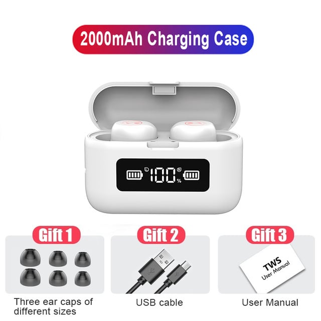 Навушники бездротові Bluetooth TWS BTH-281 IPX7 Білий - фото 2