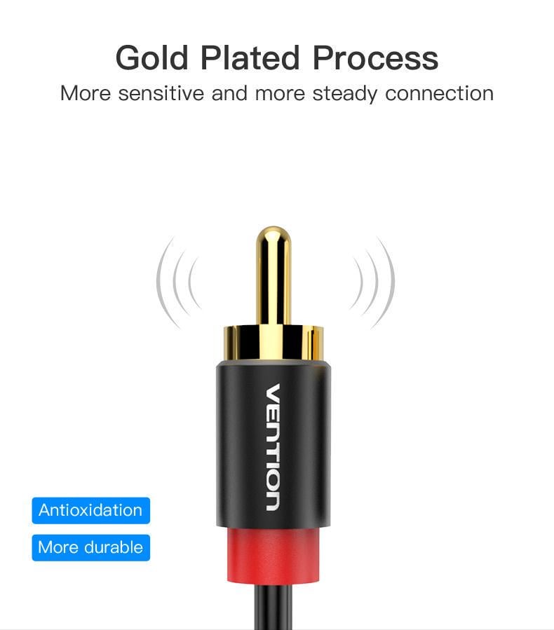 Кабель Vention Type-C-2RCA стерео тюльпани-USB-C Hi-Fi звук AUX DAC ЦАП 1,5 м Чорний (BGDBG) - фото 10