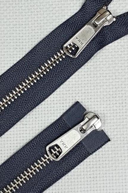 Молния YKK металлическая тип 5 75 см 2 бегунка разъемная Серый/Никель (2875343495)