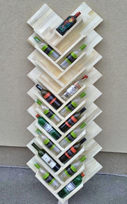 Полка для вина настенная из дерева Атикаши 21 Бланже (ПНК-123001)