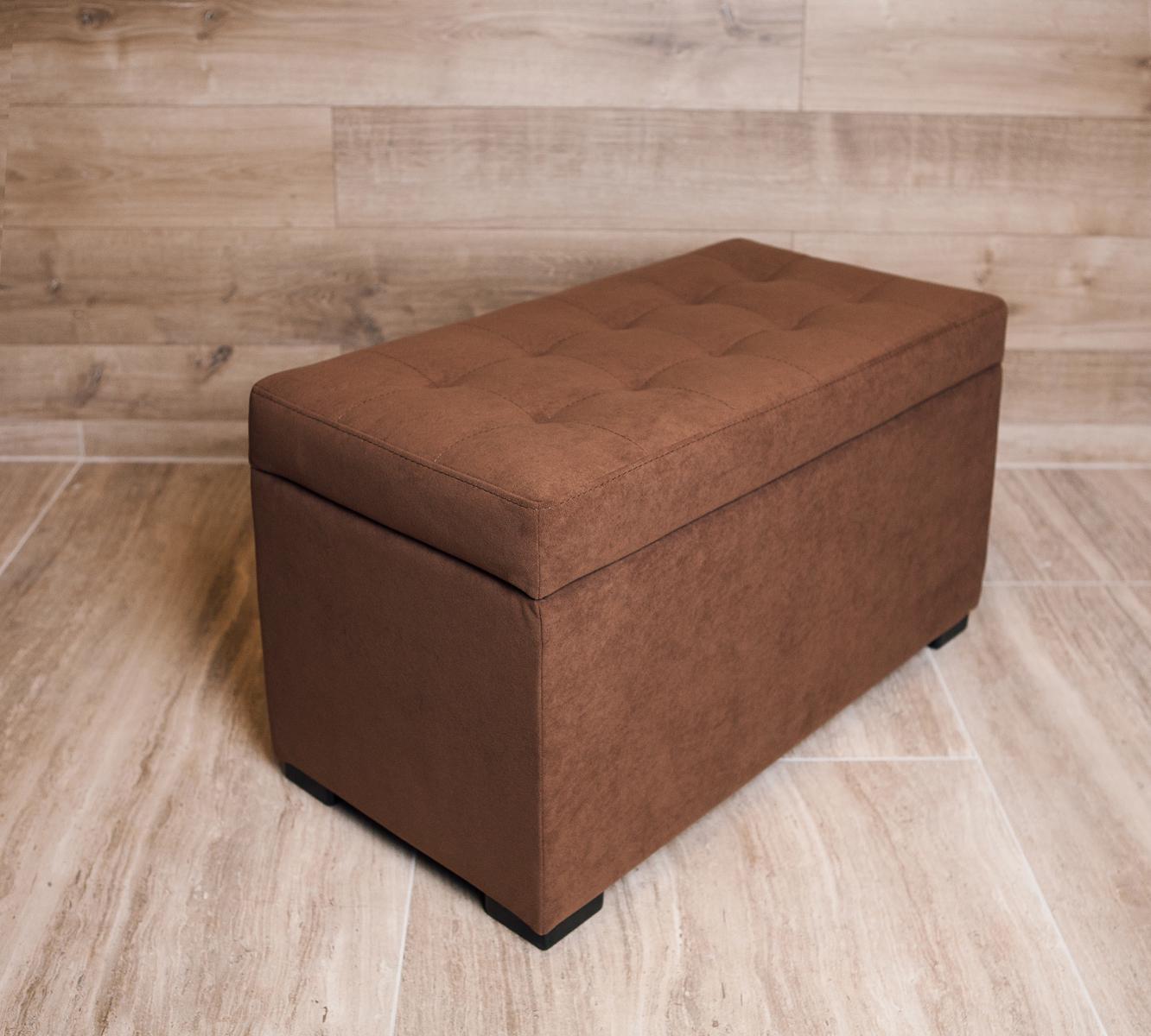 Банкетка з нішею Верона велюр Омега антикіготь 80х40х45 см Коричневий - фото 3 Банкетка з нішею Верона велюр Омега антикіготь 80х40х45 см Коричневий - фото 3