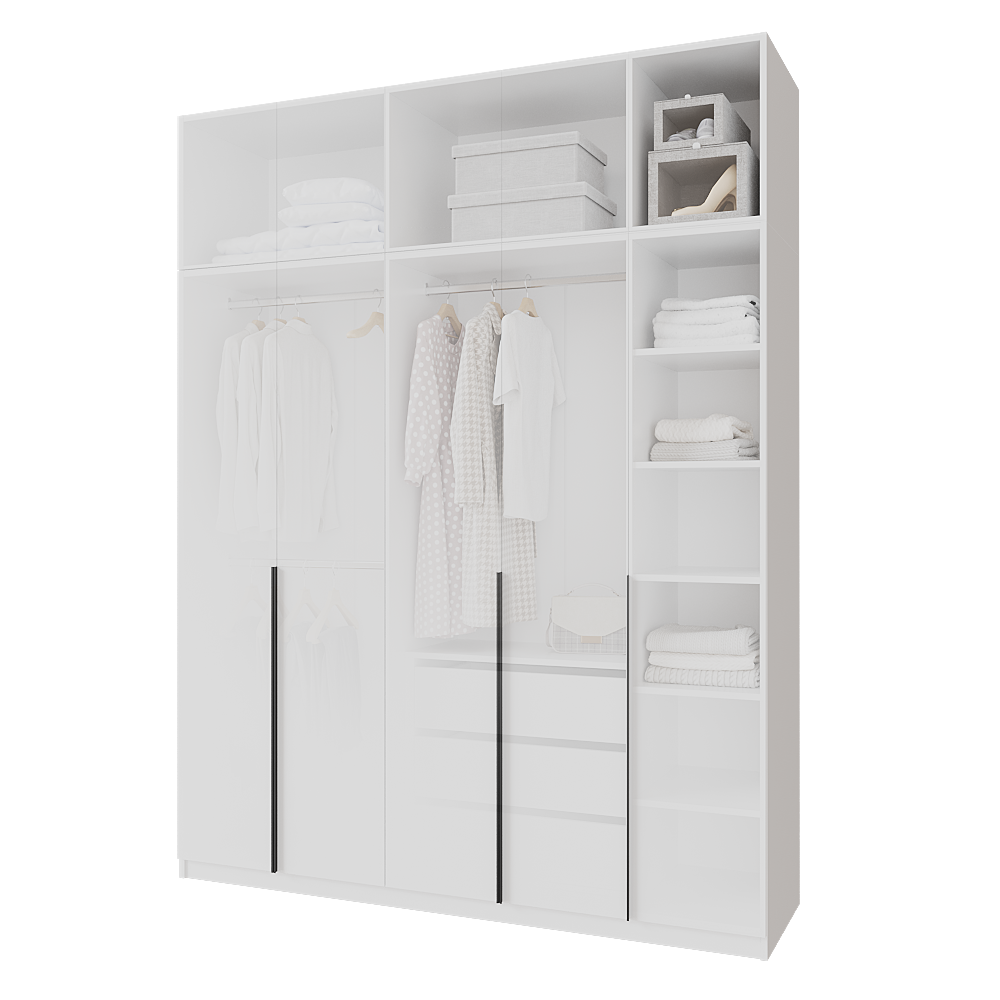 Шкаф распашной с тумбой и антресолью Меблітренд Чиназес Чита-2000.5 2000х500х2550 мм Белый (27707450) - фото 3 Шкаф распашной с тумбой и антресолью Меблітренд Чиназес Чита-2000.5 2000х500х2550 мм Белый (27707450) - фото 3