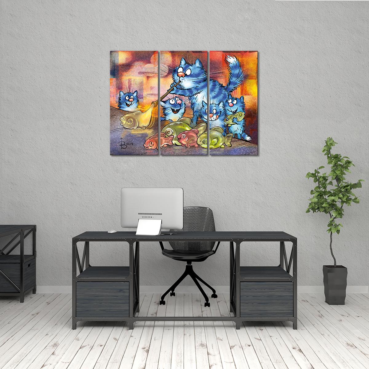 Модульная картина Детская радость 3 модуля общий размер 50x75 см (_rinaz_2019194732)