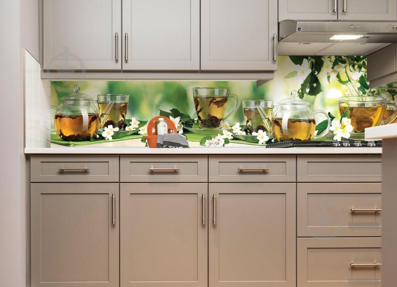 Наклейки кухонный фартук Zatarga Жасмин 650х2500 мм Зеленый (Z180098/1)