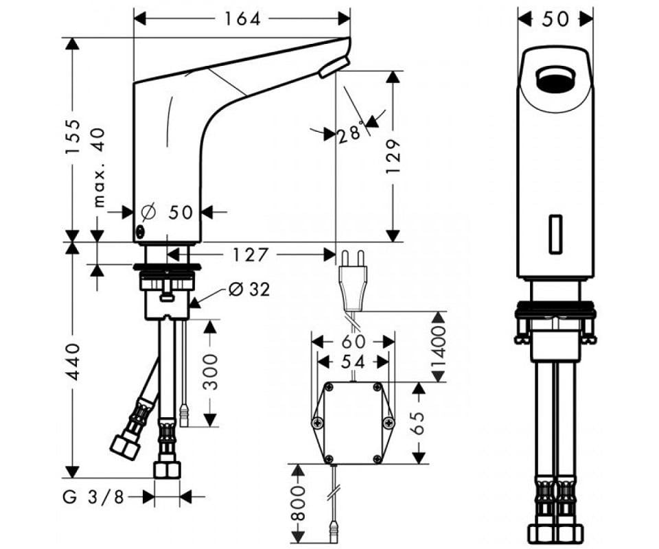 Змішувач Hansgrohe Focus 31174000 електронний для раковини (24061) - фото 2