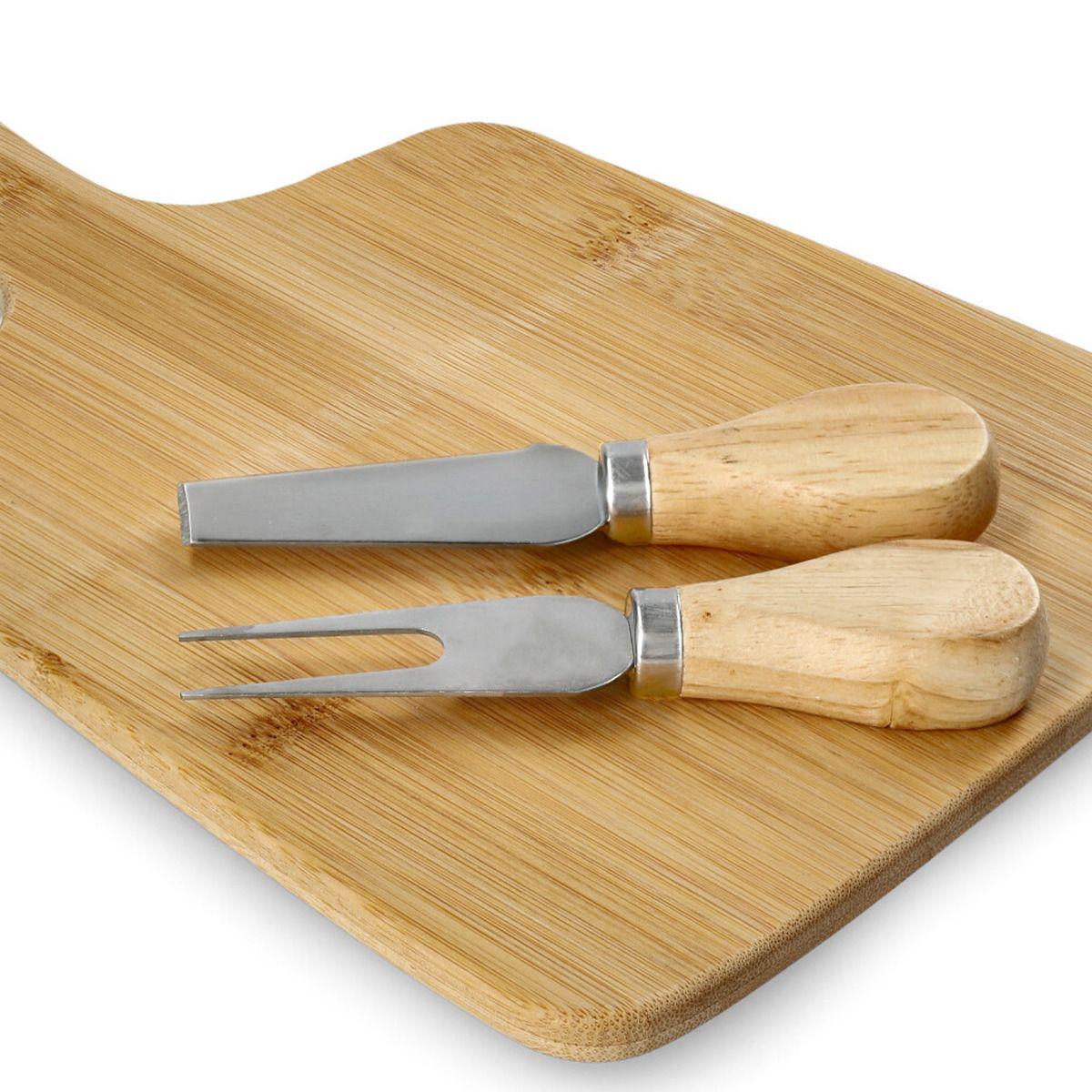 Доска разделочная с ножами для сыра Homla BAMBOU 26x19 см Дерево (200155) - фото 4