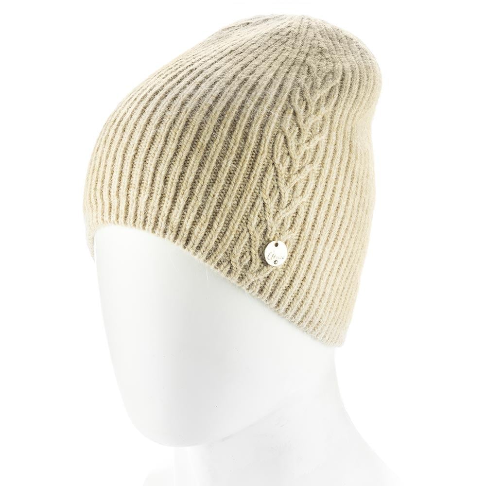 Шапка женская зимняя из ангоры Atrics WH903 с узором без отворота утепленная флисом Капучино - фото 1 Шапка женская зимняя из ангоры Atrics WH903 с узором без отворота утепленная флисом Капучино - фото 1