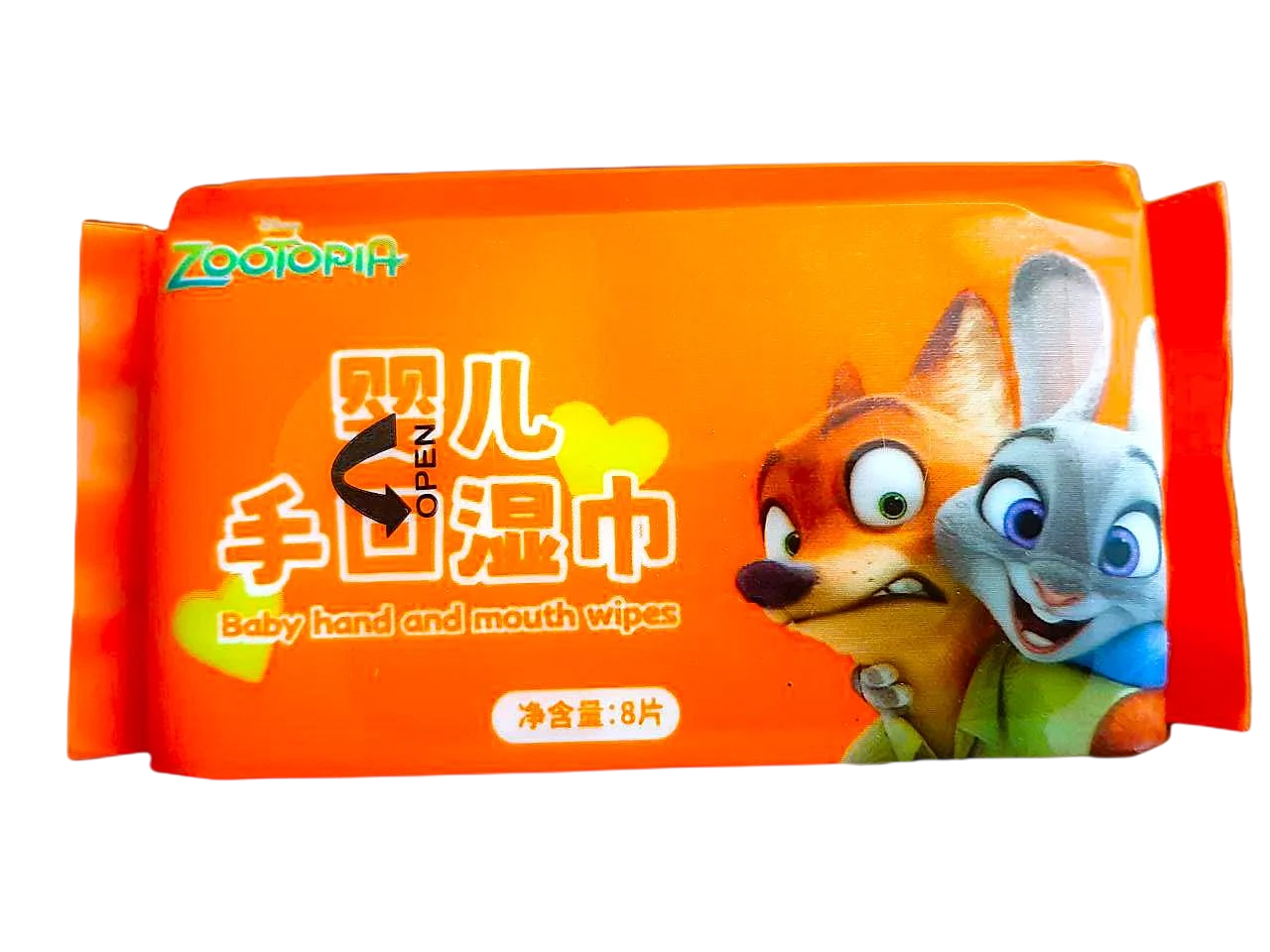 Салфетки влажные мини Disney Зверополис Natural Cotton без спирта и запаха 8 шт. (0604)