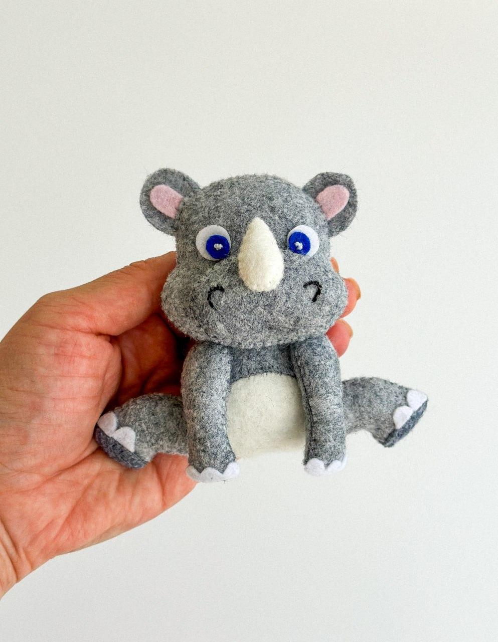 Мягкая игрушка фетровая носорог ручная работа (29472371) - фото 3 Мягкая игрушка фетровая носорог ручная работа (29472371) - фото 3