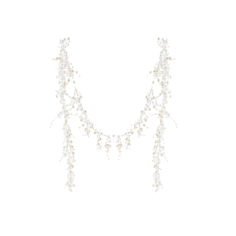 Гирлянда с бусинами 1,5м Белый перламутр с кремовым (2775474890)