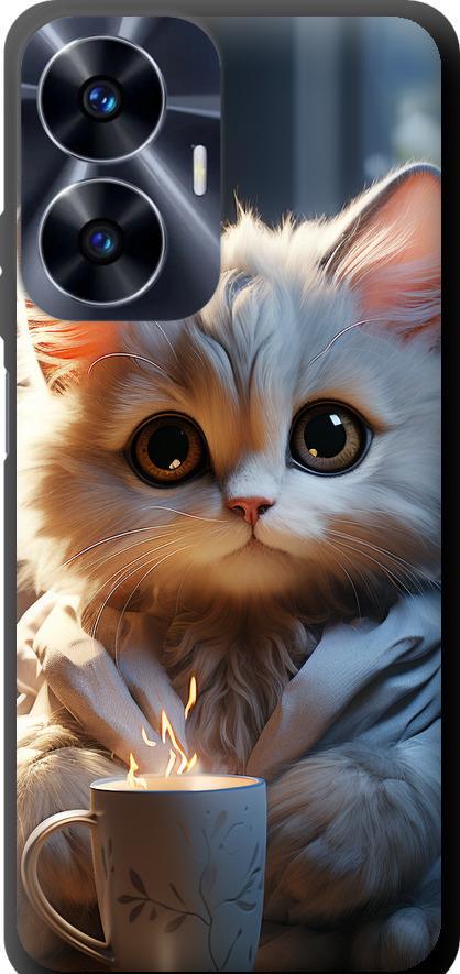 Чехол на Realme C55 White cat (5646b-2992-42517) Чехол на Realme C55 White cat (5646b-2992-42517)