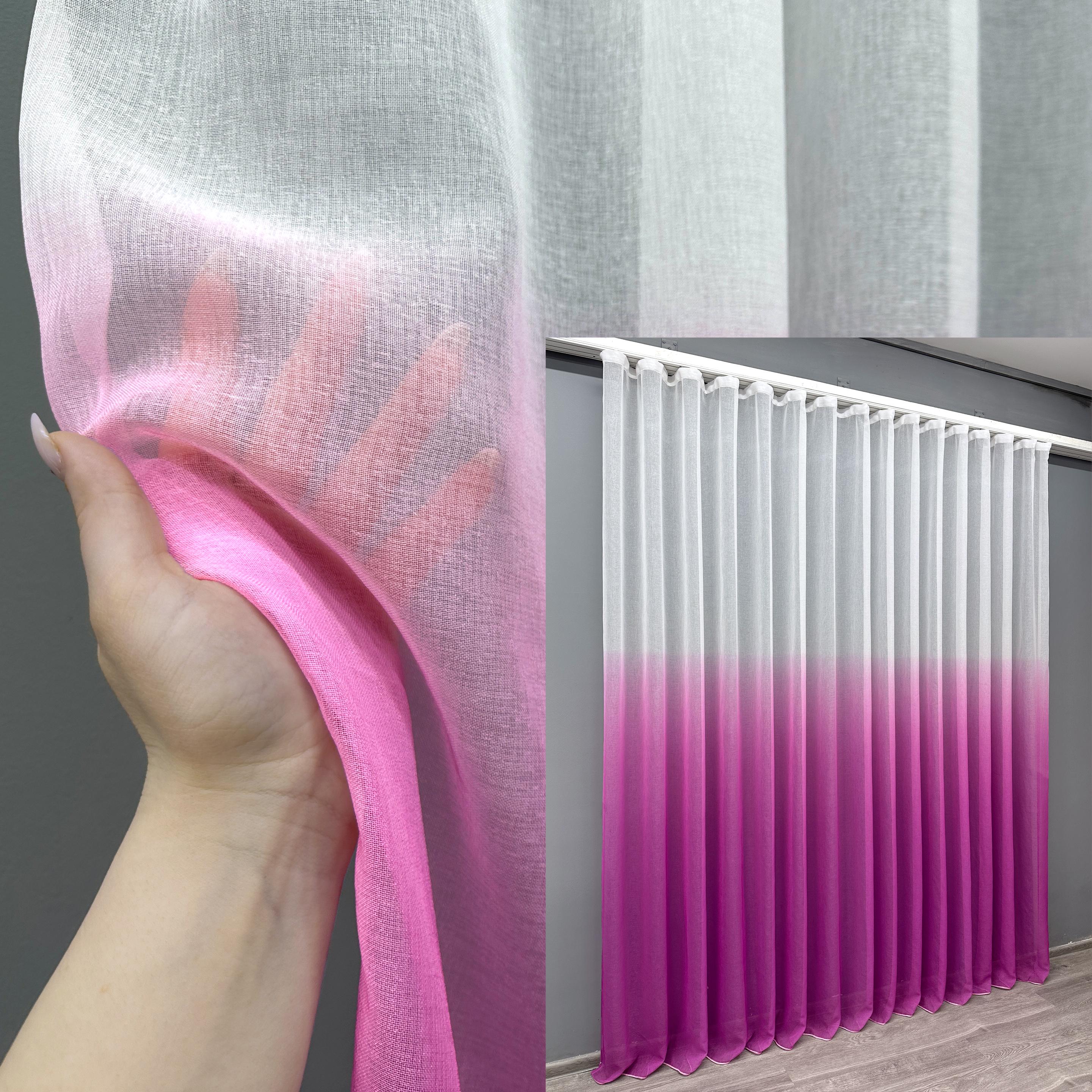 Тюль VR-Textil №504т Омбре Батист 300х250 см Темно-розовый/Белый (42-0509) - фото 3 Тюль VR-Textil №504т Омбре Батист 300х250 см Темно-розовый/Белый (42-0509) - фото 3