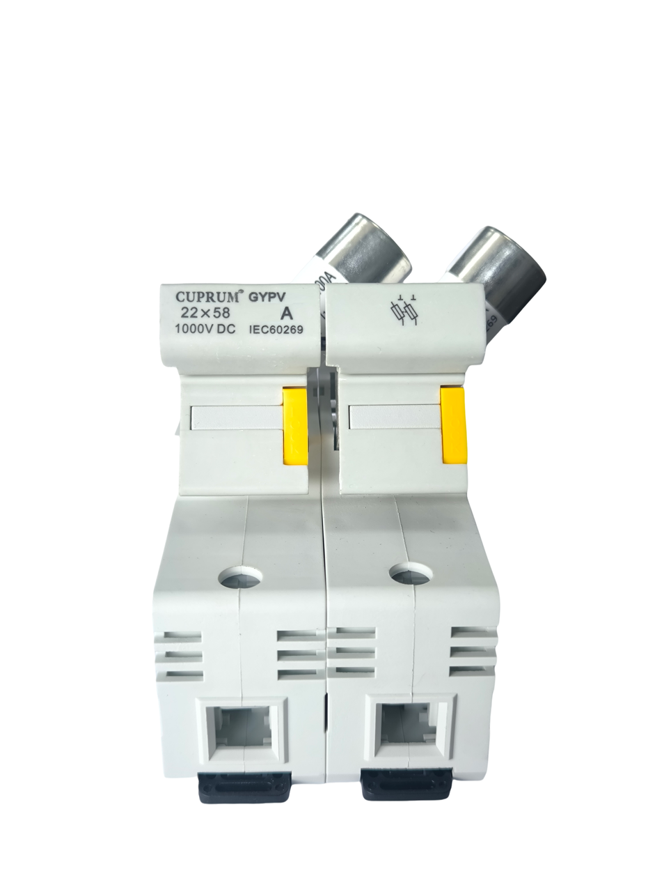 Держатель предохранителя 125А 1000V 2p DC2258 с предохранителями (cu22581252) Держатель предохранителя 125А 1000V 2p DC2258 с предохранителями (cu22581252)