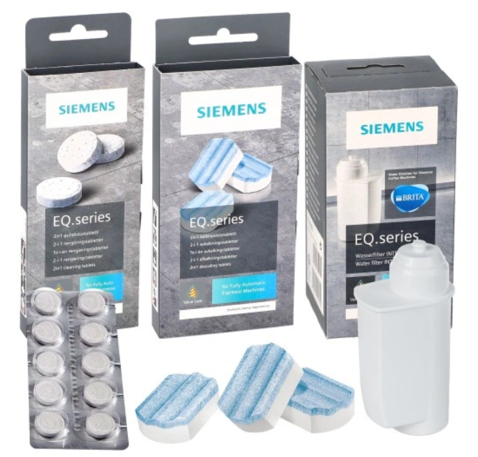 Набор для обслуживания кофеварок Siemens/Brita/Intenza фильтр TZ70003/таблетки для TZ80001/таблетки от накипи для TZ80002 (10262056)