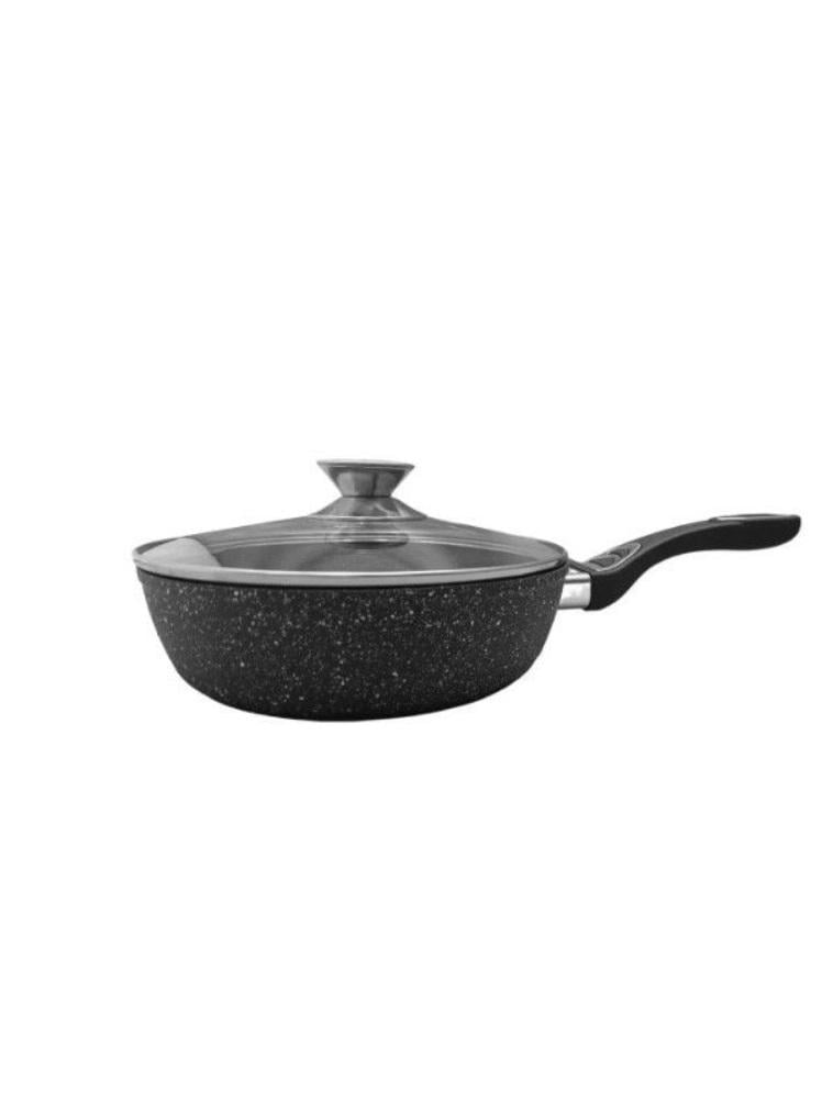 Сковорідка глибока BN-484 з кришкой мармурове антипригарне покриття 28х7,5 см (Pjlnyaa1)