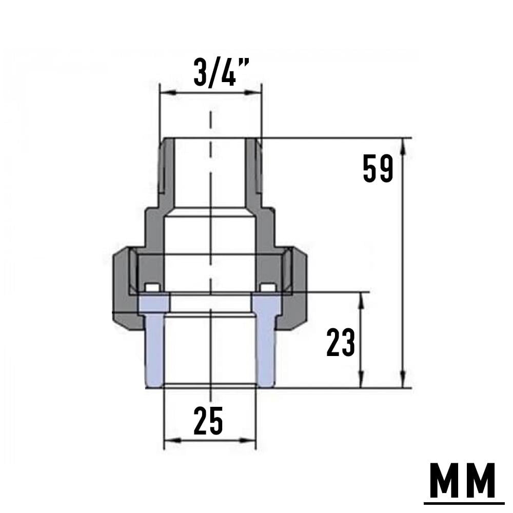 Разборное соединение Wavin PP-R 25 мм 3/4" наружное - фото 2