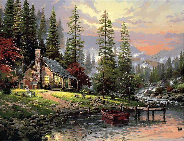 Картина за номерами Mariposa "Мисливський будиночок" 40x50 см (MR-Q1441)