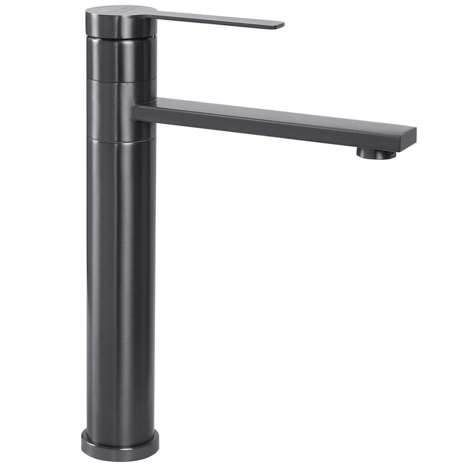 Смеситель для умывальника Platinum 419001 PVD PLS-A32532 высокий однорычажный Черный (152295)