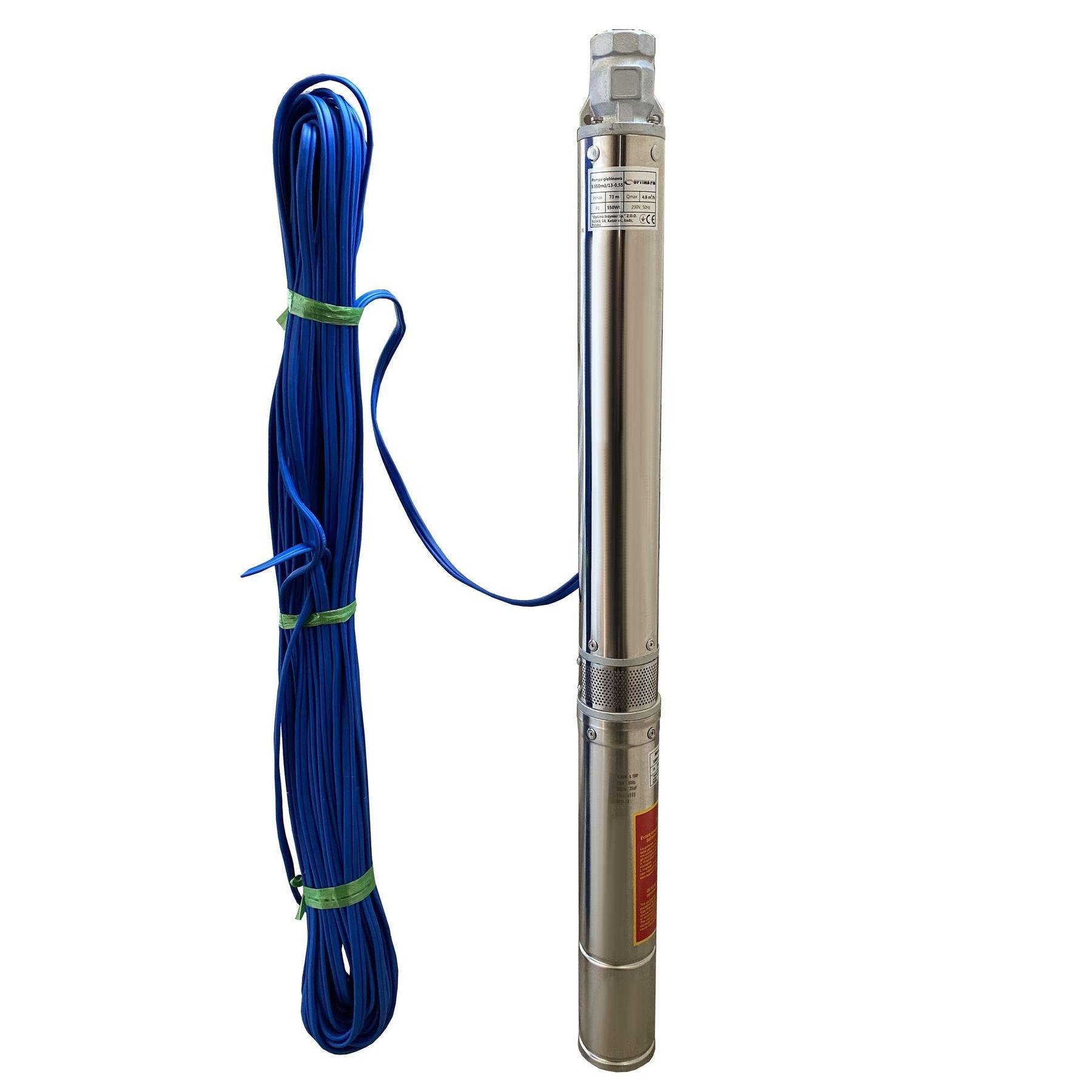 Насос свердловинний Optima PM 3,5SDm3/13 0,55 кВт 79 м з підвищеною стійкістю до піску з кабелем 50 м (GSR-000019675)