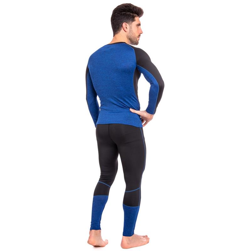 Одяг компресійний LIDONG LD-1005-LD-1205 чоловічий лонгслів і штани XXL/р. 50-52 Чорний/Синій (6936116101146) - фото 2